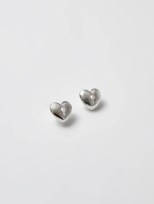 Wolf Circus | Heart Lock Studs in Sterling Silver