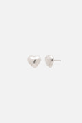 Kara Yoo | Puffy Heart studs - Silver