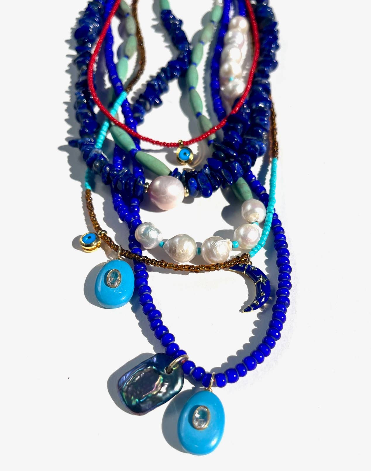 Heather Kahn | Denim Pearl Doublet Necklace
