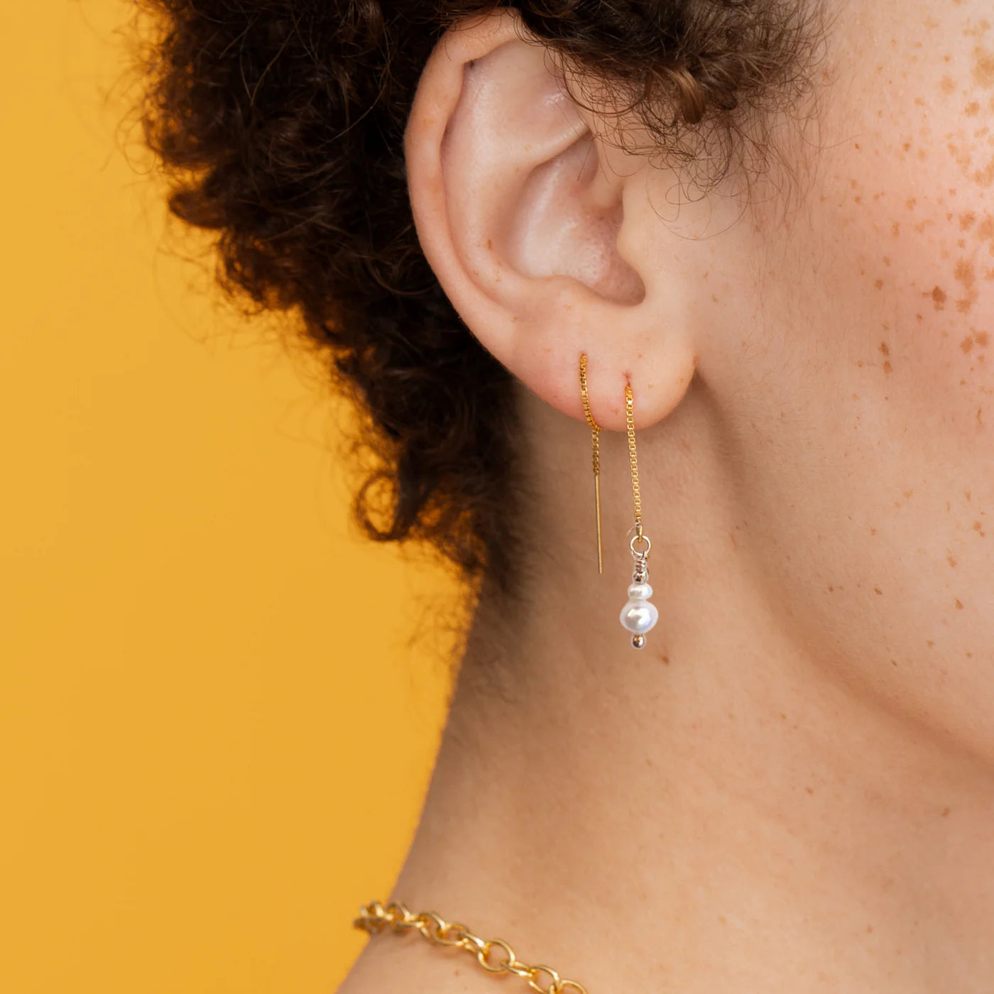 Devi Arts Collective | Celestial Pearl Pull Through Earrings