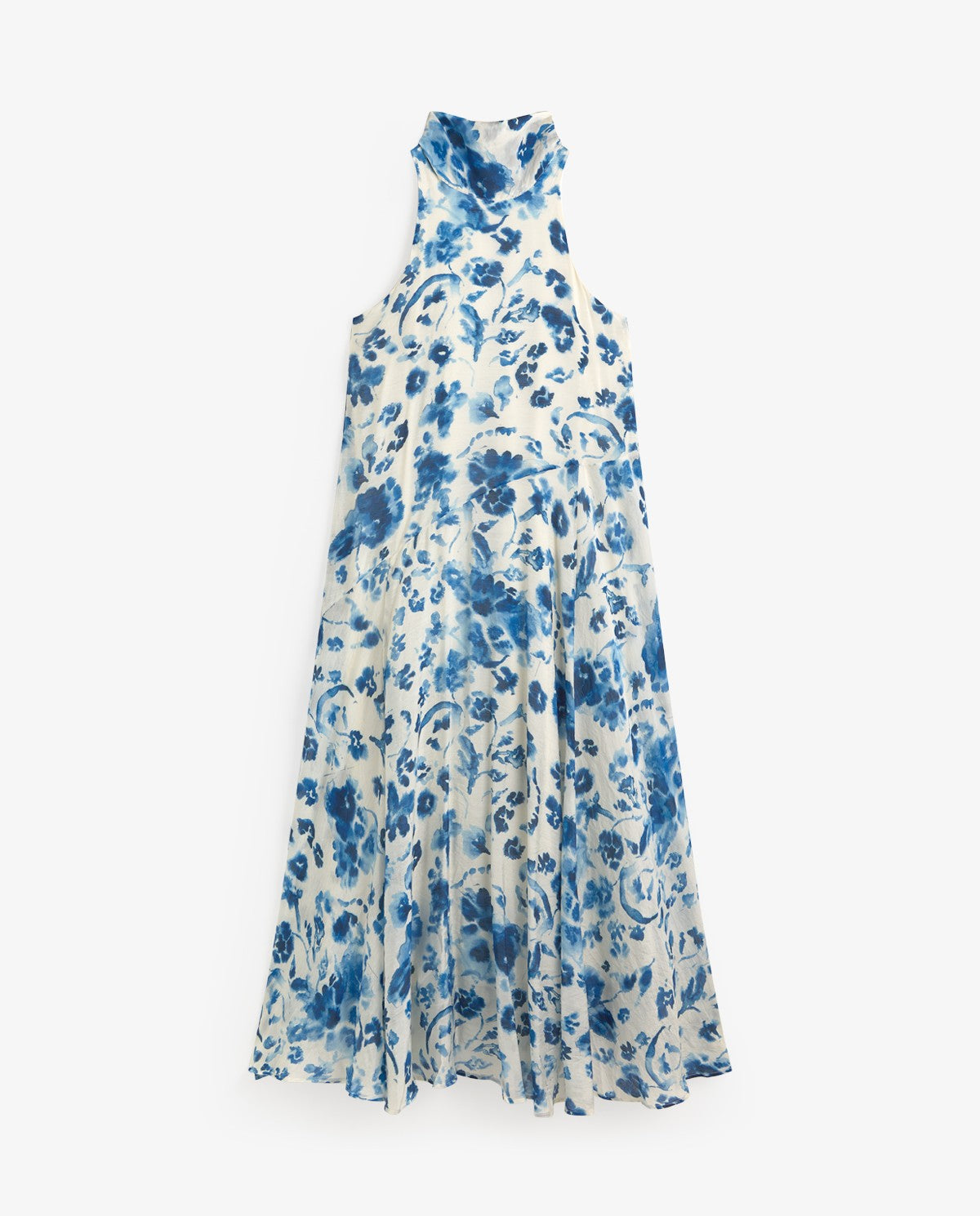 Yerse | Long Halter Dress with Bow - Blue