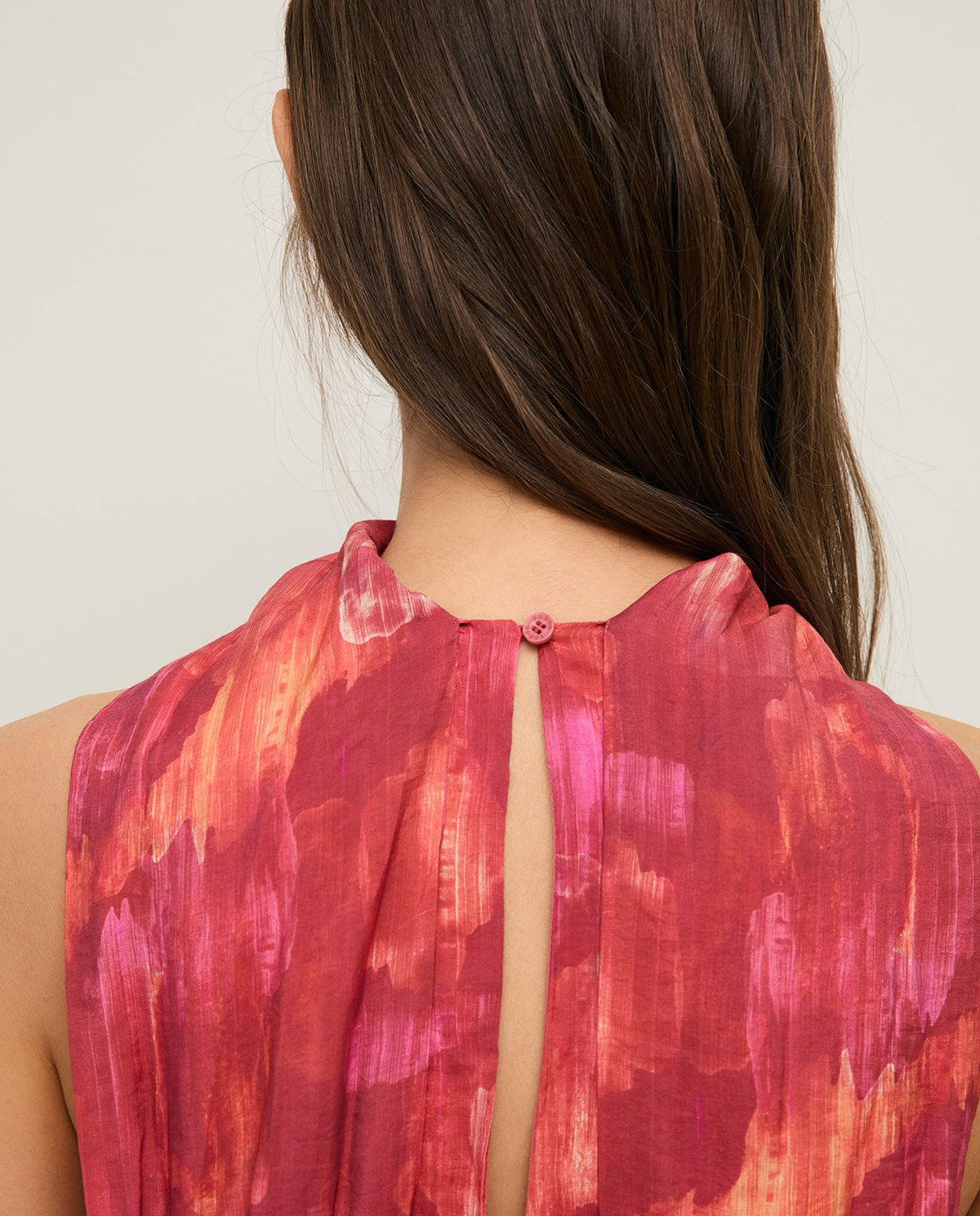 Yerse | Long Halter Dress with Bow - Red