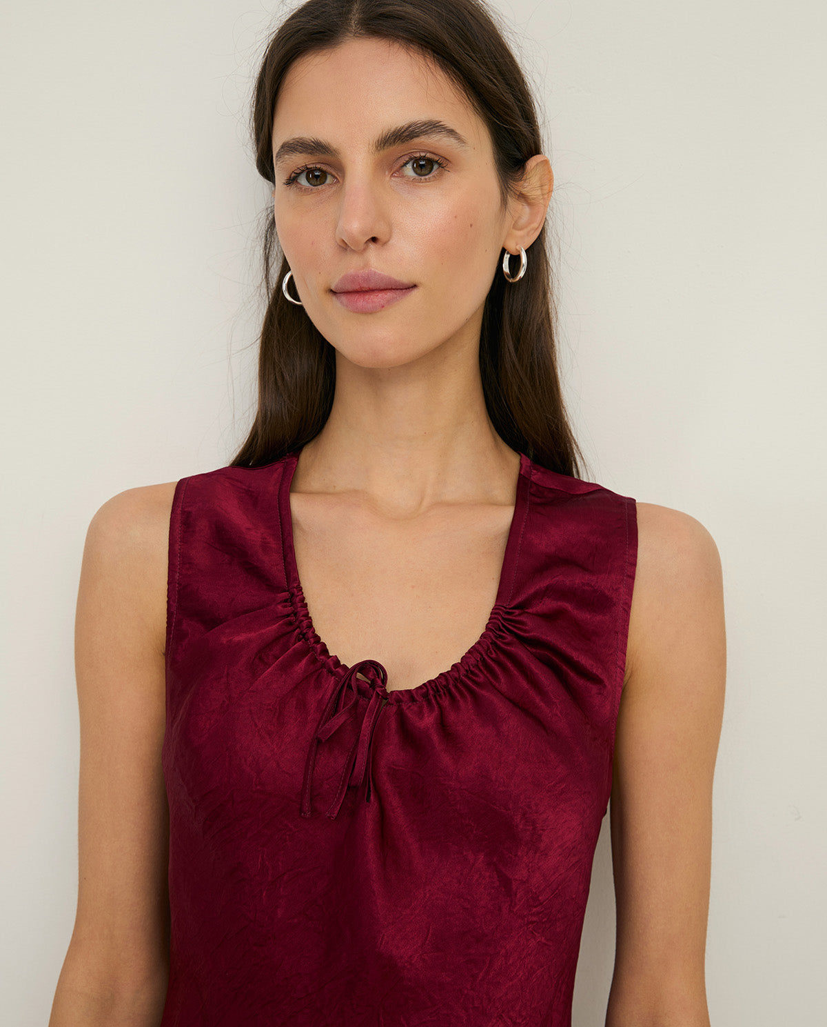 Yerse | Scoop Neck Dress - Raspberry