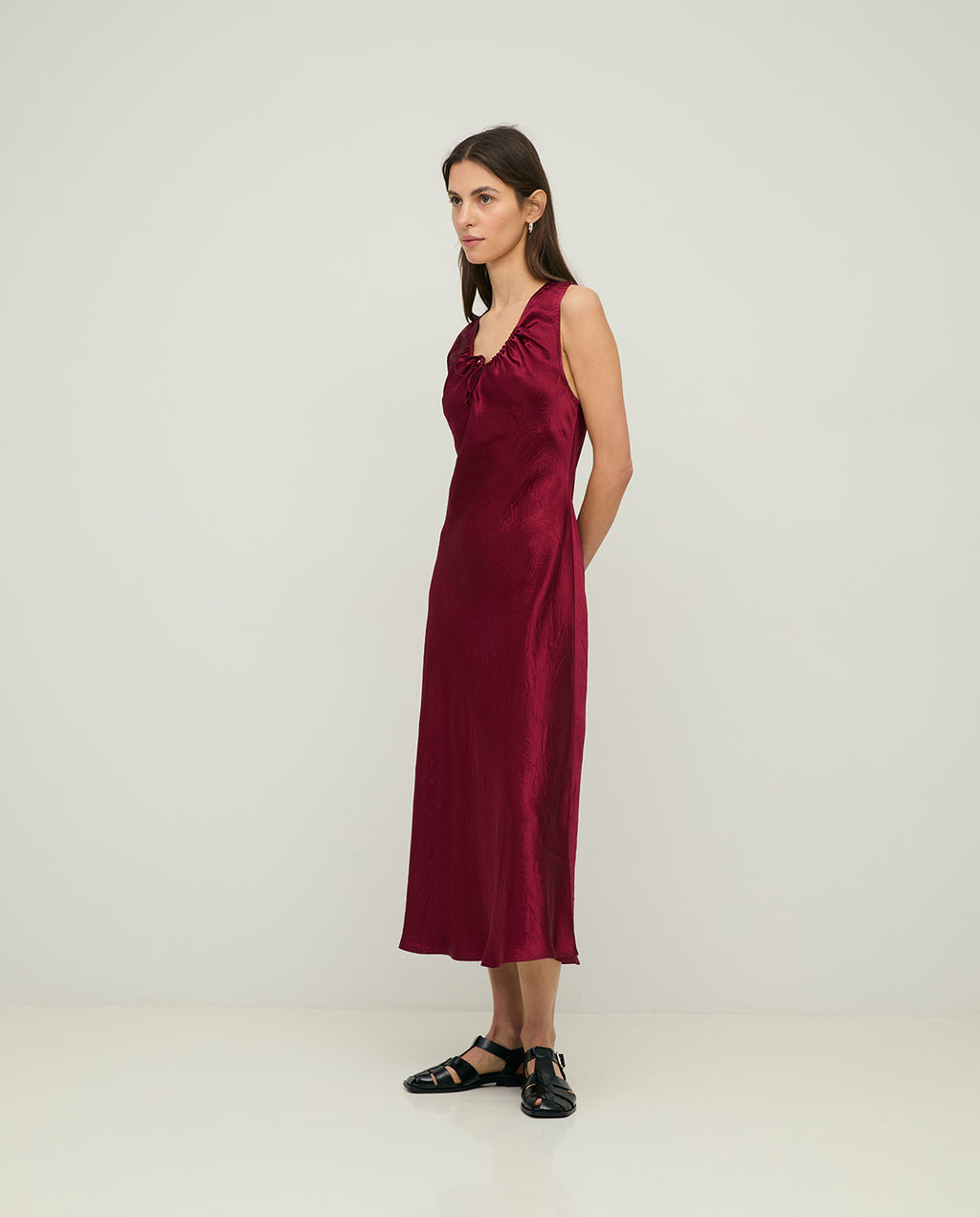 Yerse | Scoop Neck Dress - Raspberry