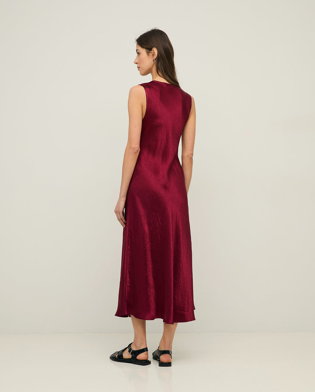 Yerse | Scoop Neck Dress - Raspberry