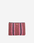 Yerse | Raffia Zip Clutch - Red
