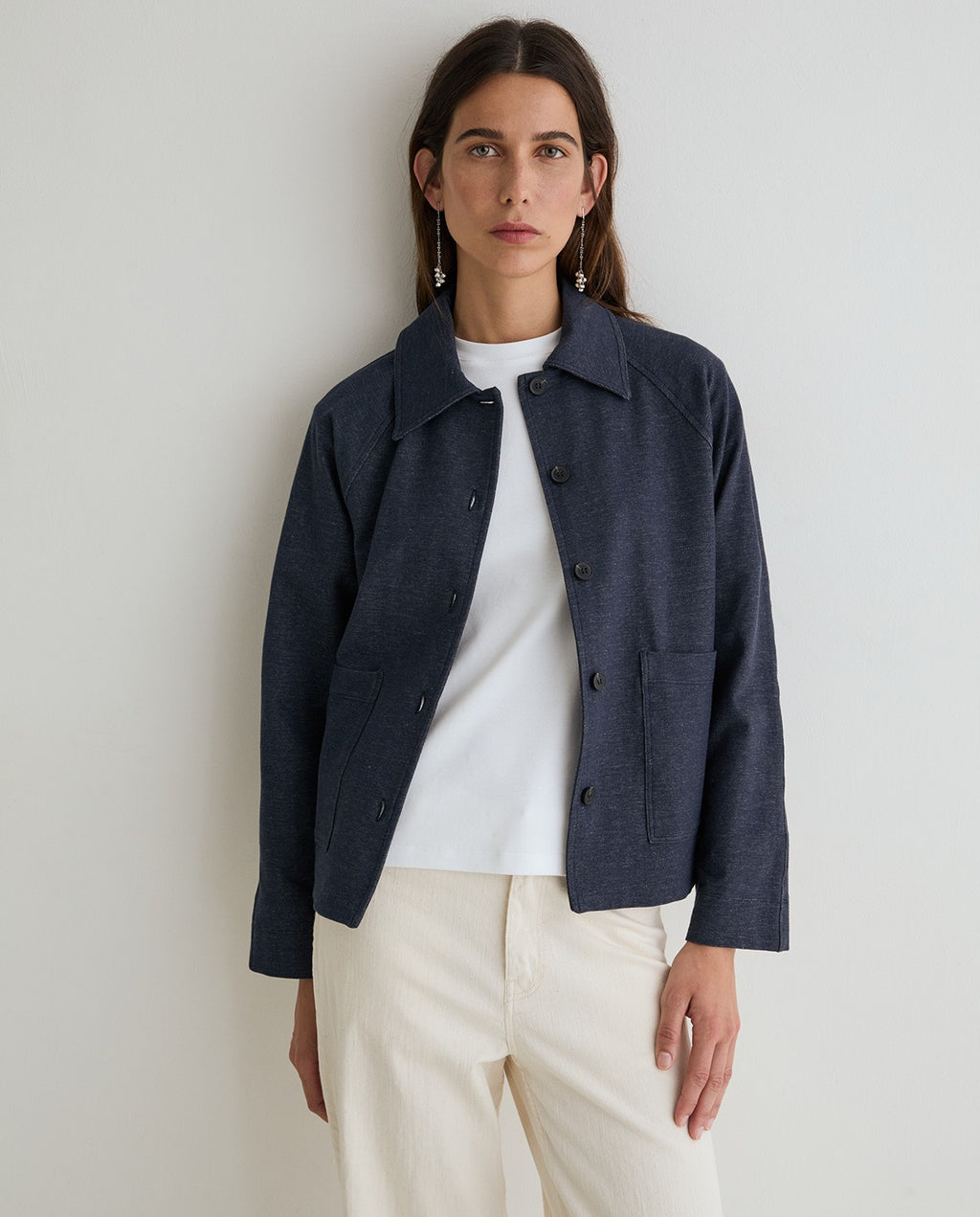 Yerse | Denim-Effect Short Jacket - Indigo