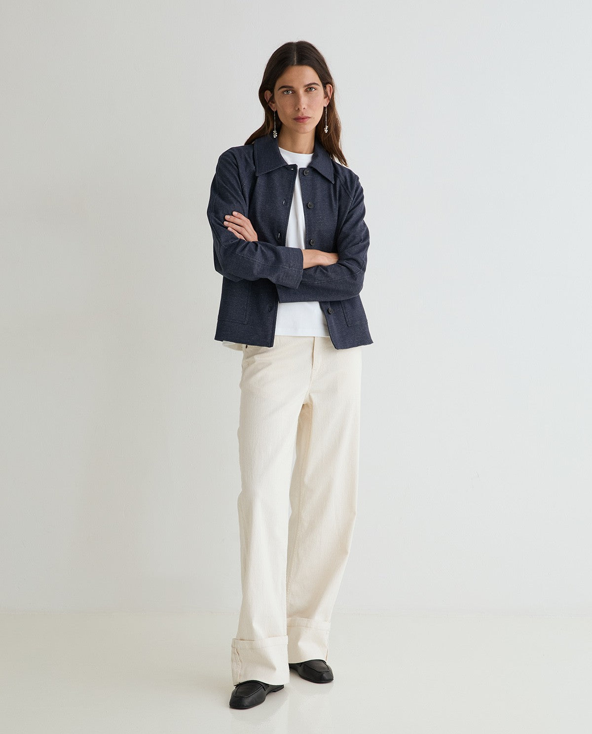 Yerse | Denim-Effect Short Jacket - Indigo