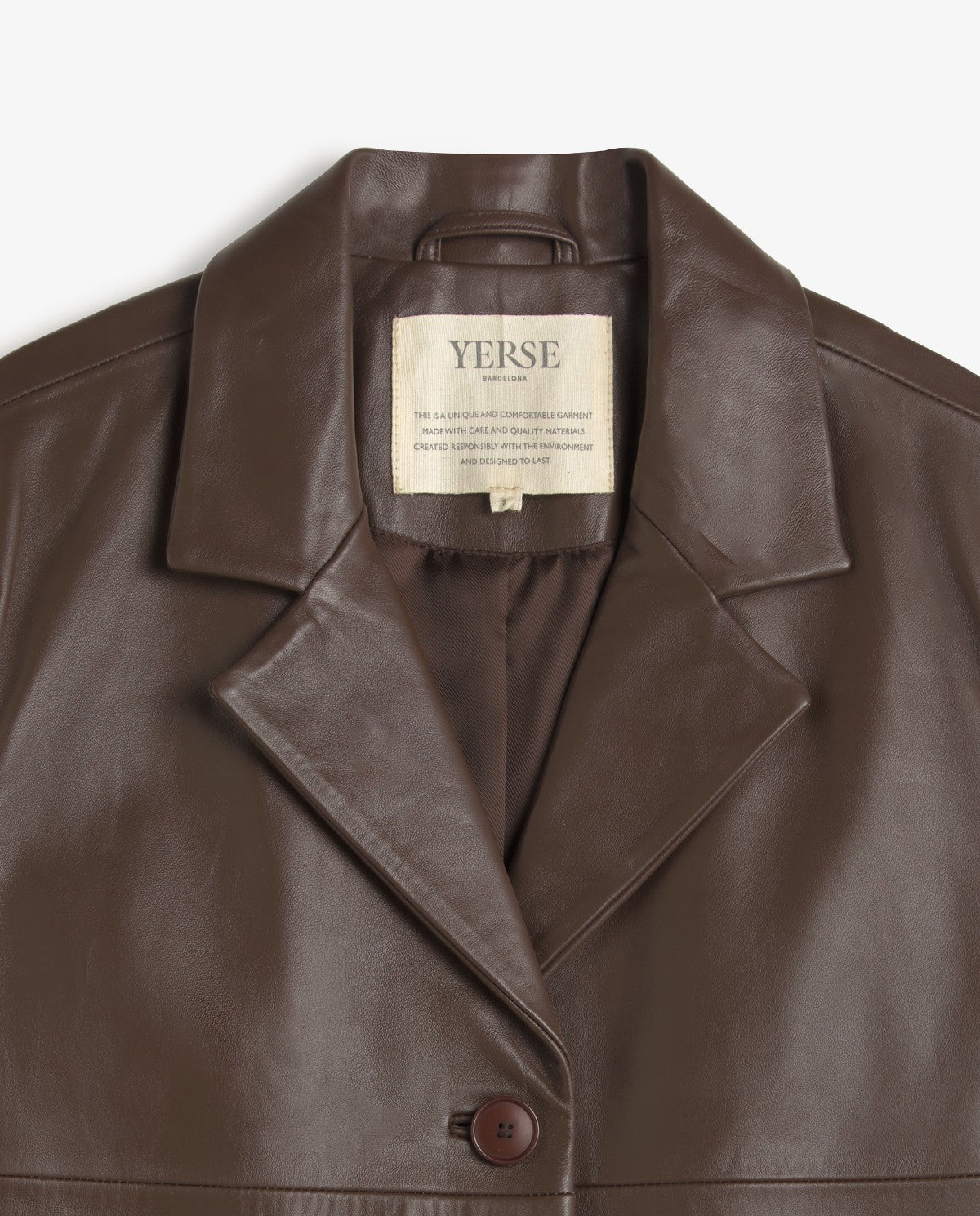 Yerse | Leather Midi Coat - Dark Brown