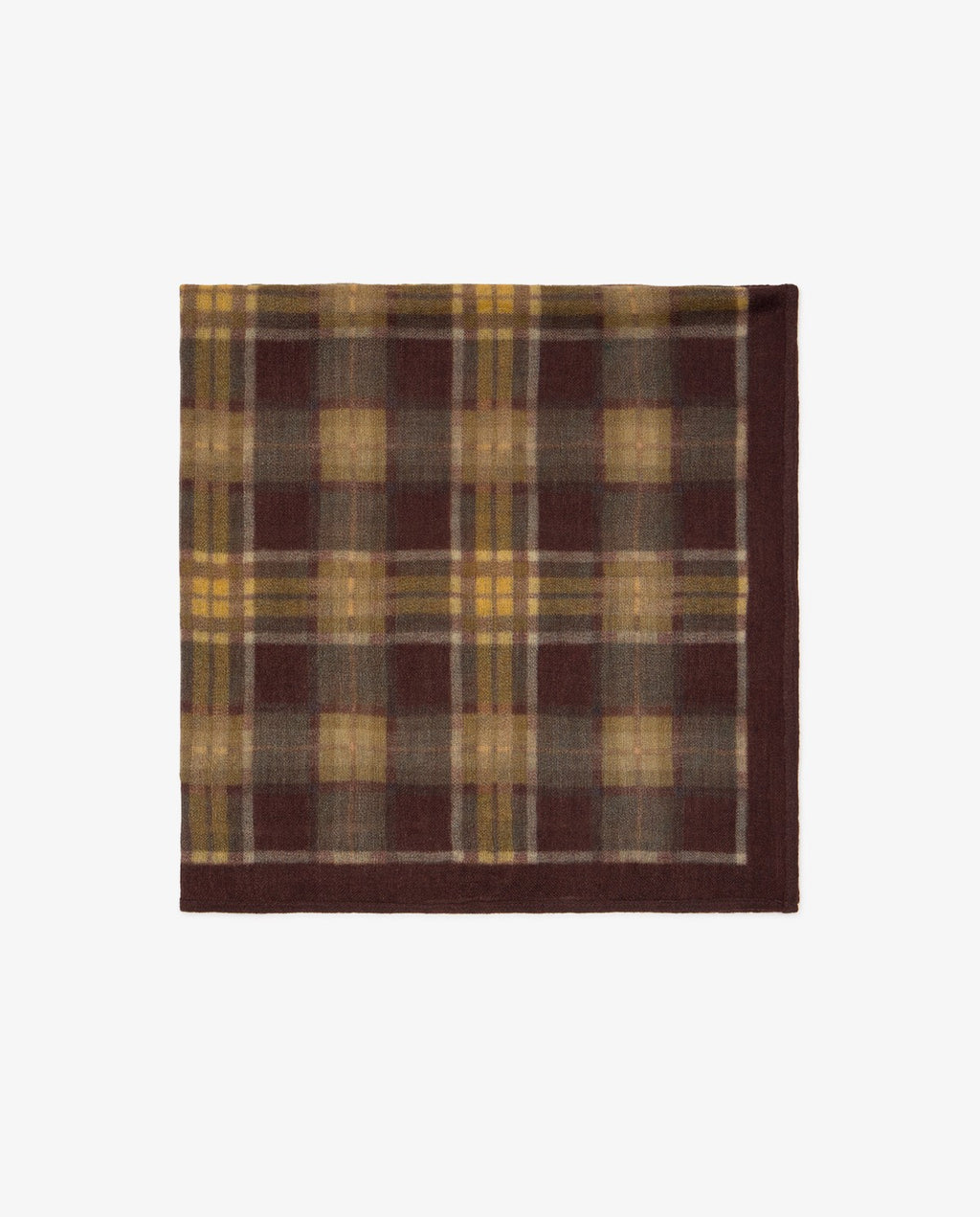 Yerse | Wool Plaid Scarf - Chocolate