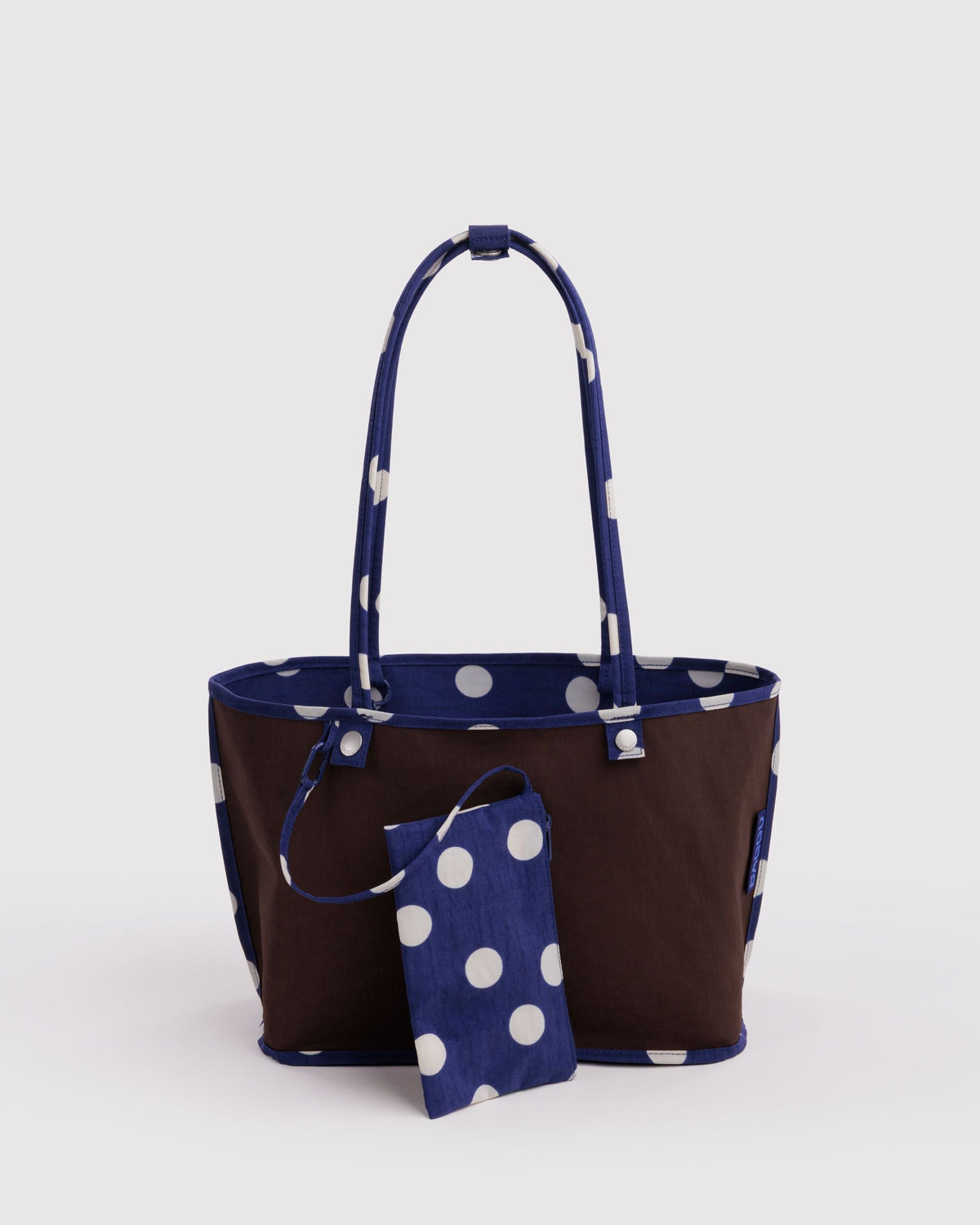 Baggu | Medium Nylon Reversible Tote - Navy Polka Dot Mix