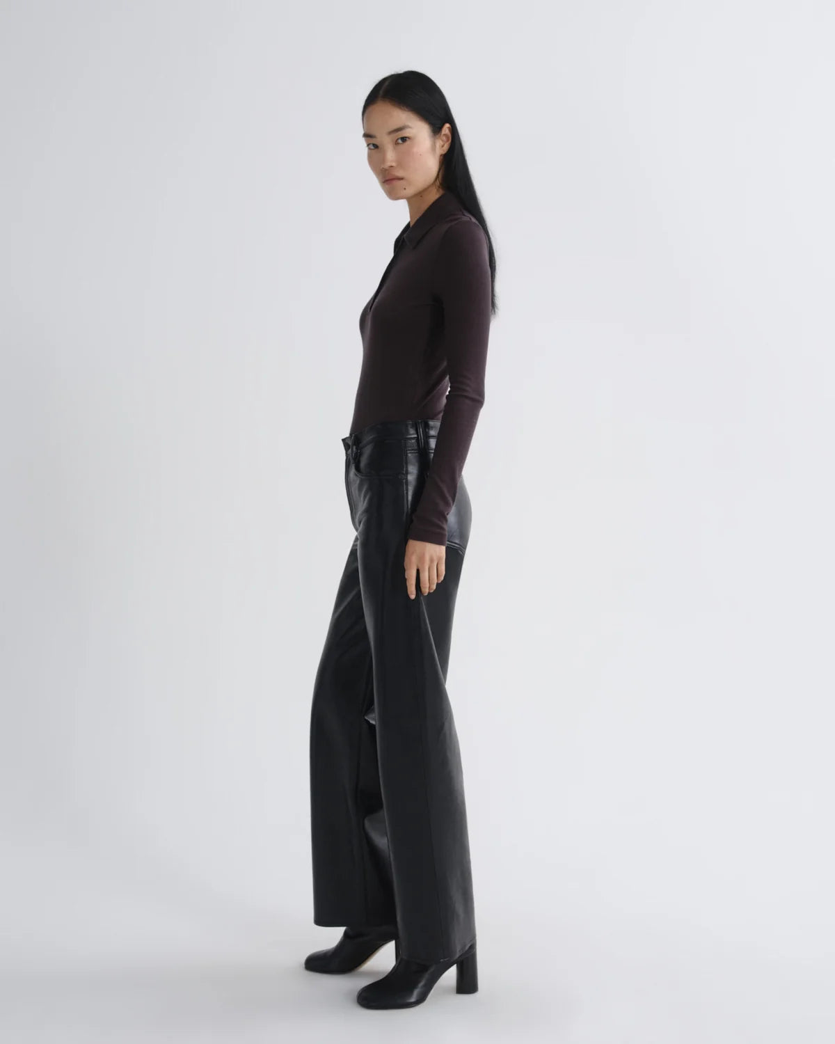 AGOLDE | Arc Jean 32" - Detox Black Leather
