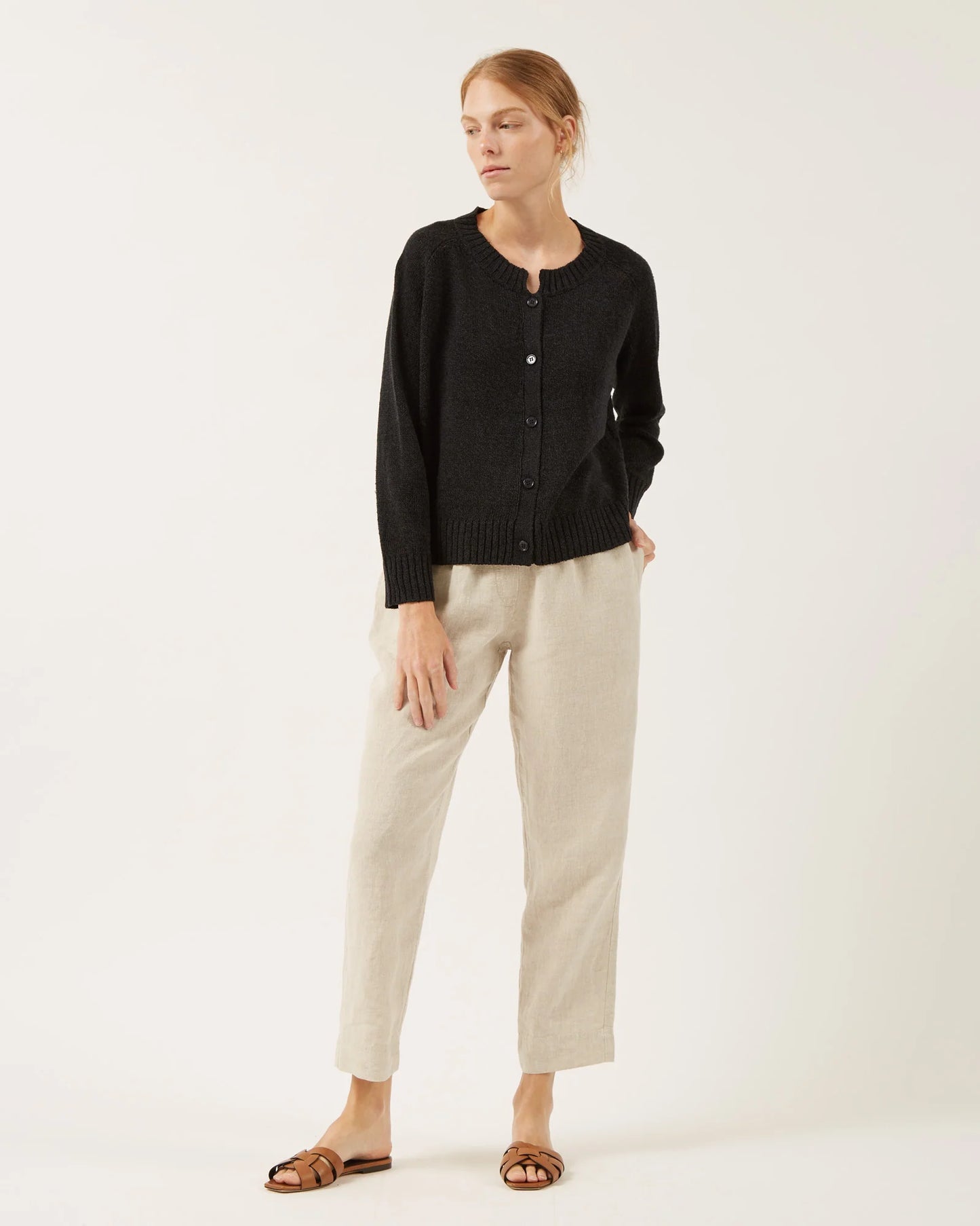 Naïf | Anissa Silk and Cotton Cardigan - Black