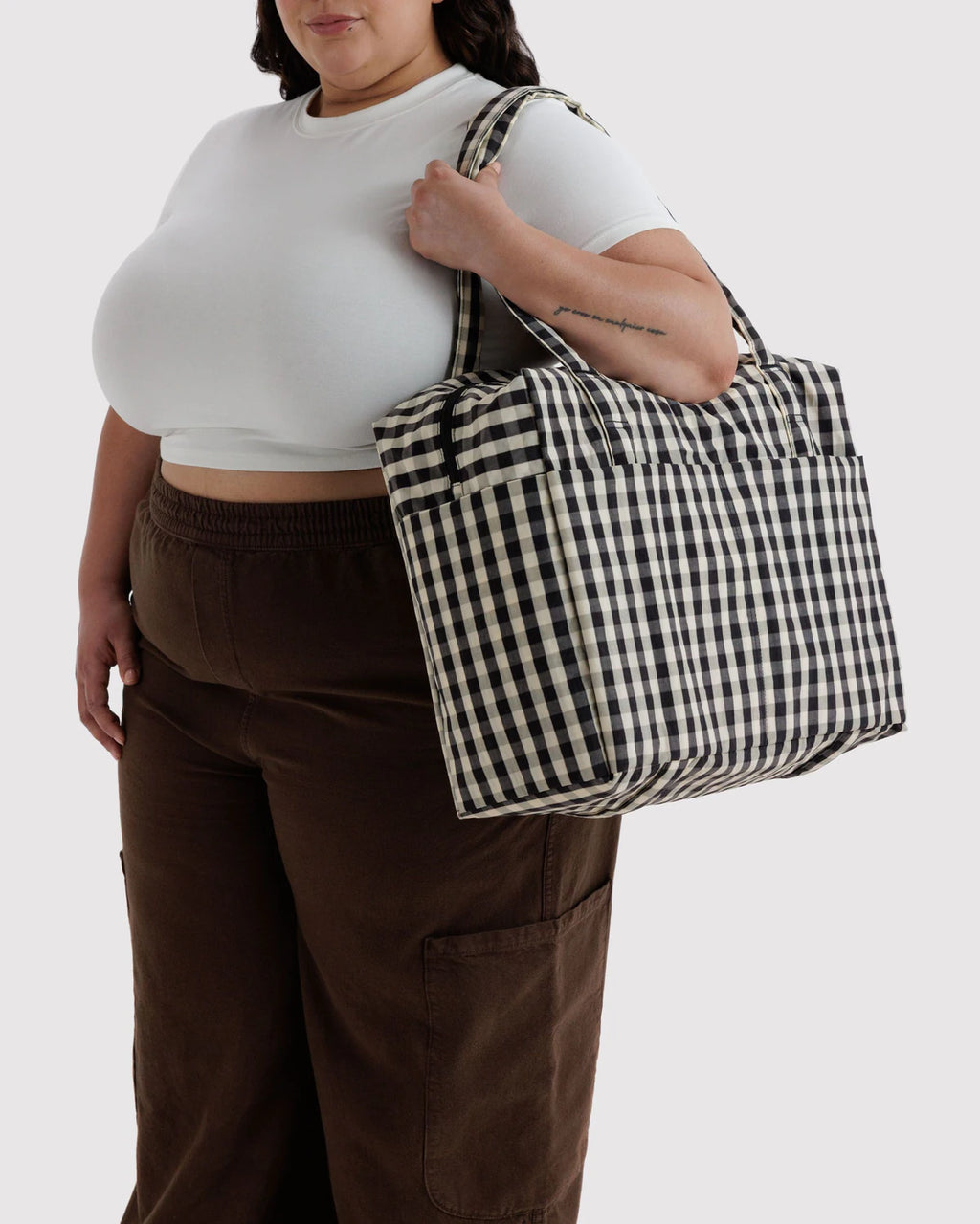 Baggu | Cloud Carry On - Black And Cream Gingham