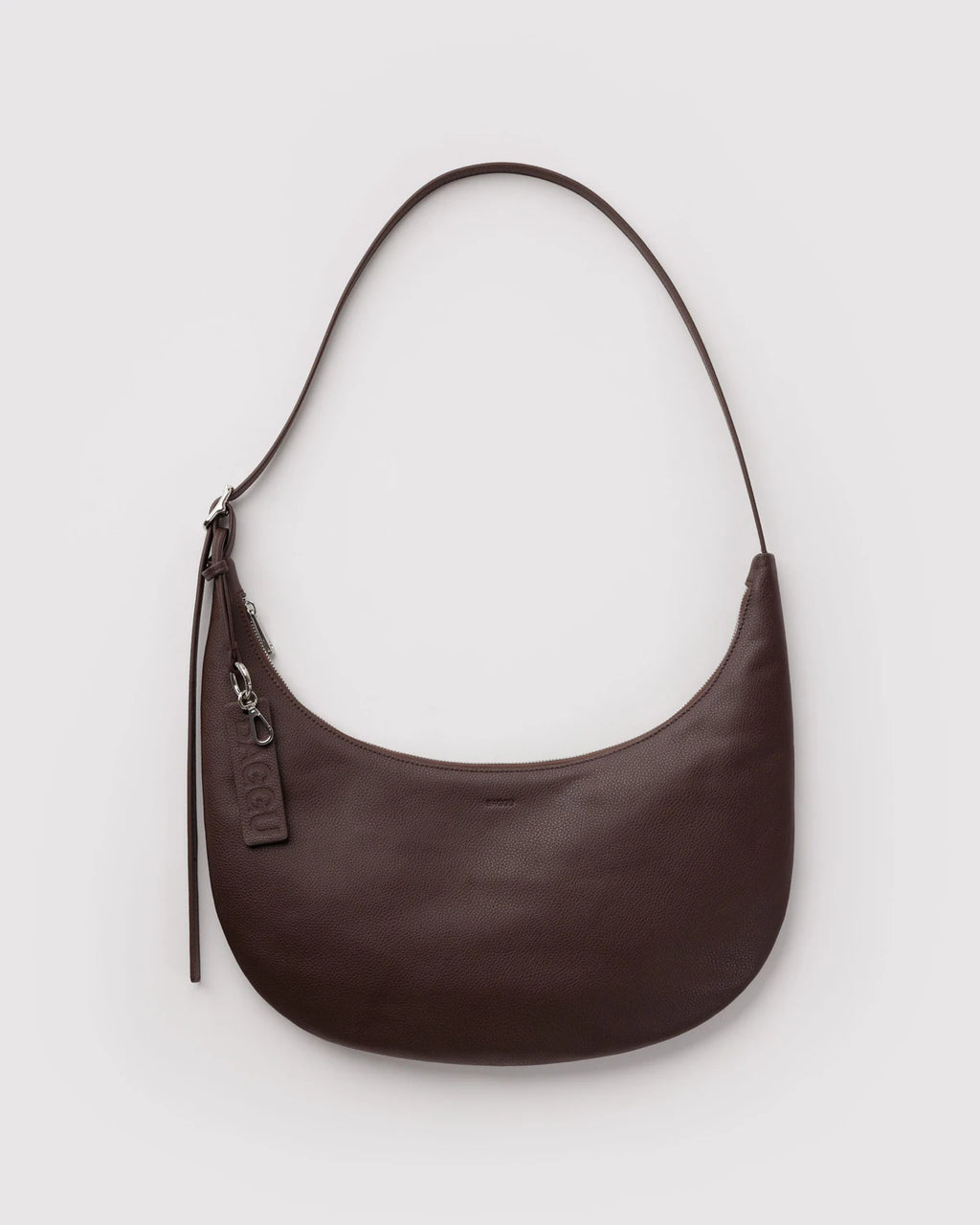 Baggu | Medium Recycled Leather Flat Crescent - Brown