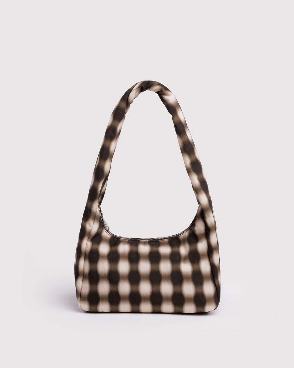 Baggu | Small Nylon Meringue Bag - Blurred Gingham Brown