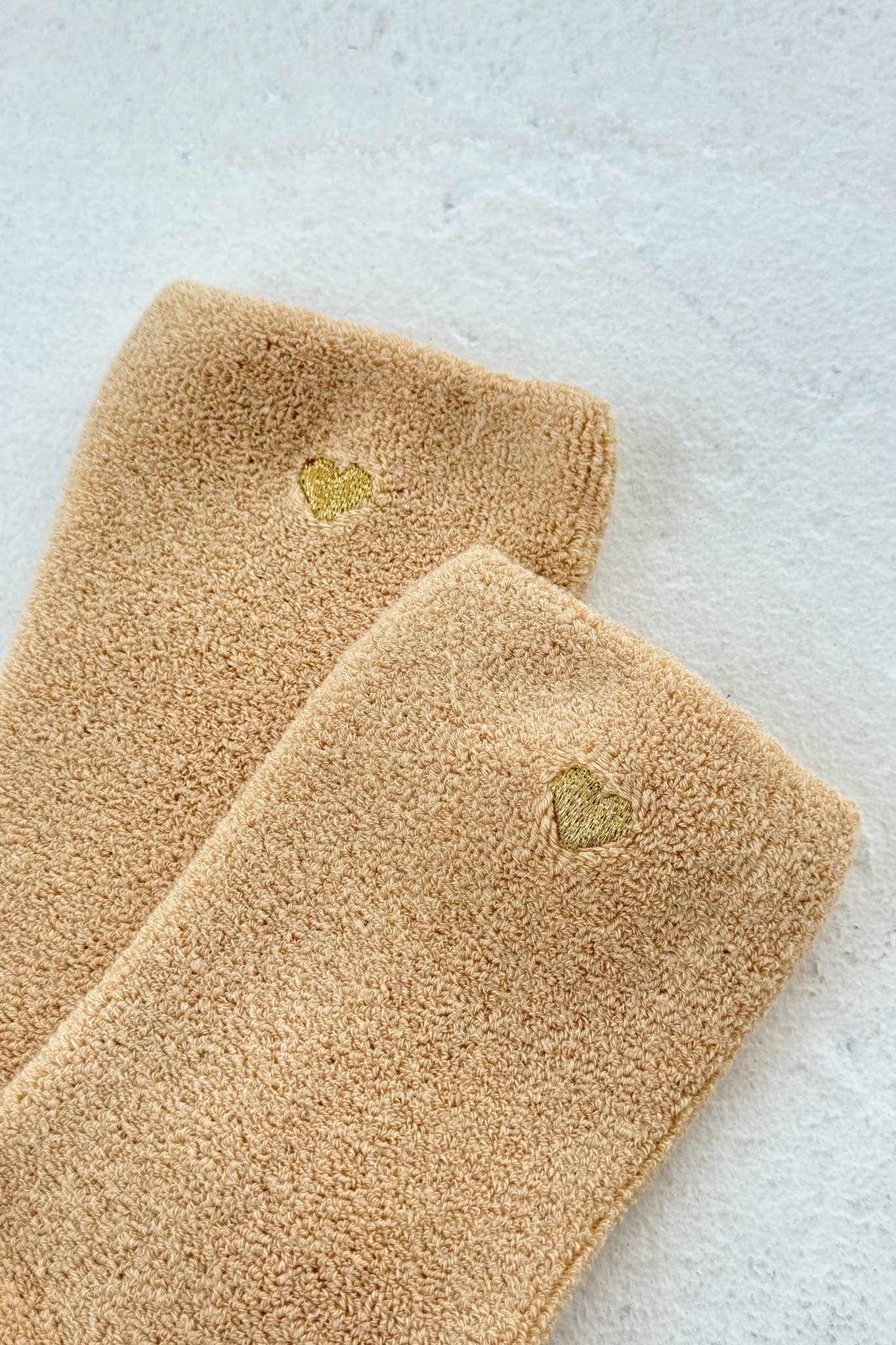 Le Bon Shoppe | Embroidered Cloud Socks - French Vanilla + Gold Heart