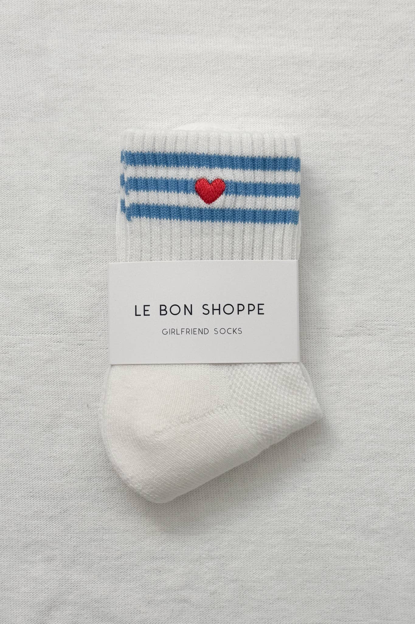 Le Bon Shoppe | Embroidered Girlfriend Socks - Ivory + Heart