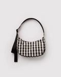 Baggu | Small Nylon Crescent Bag - Black and Cream Gingham