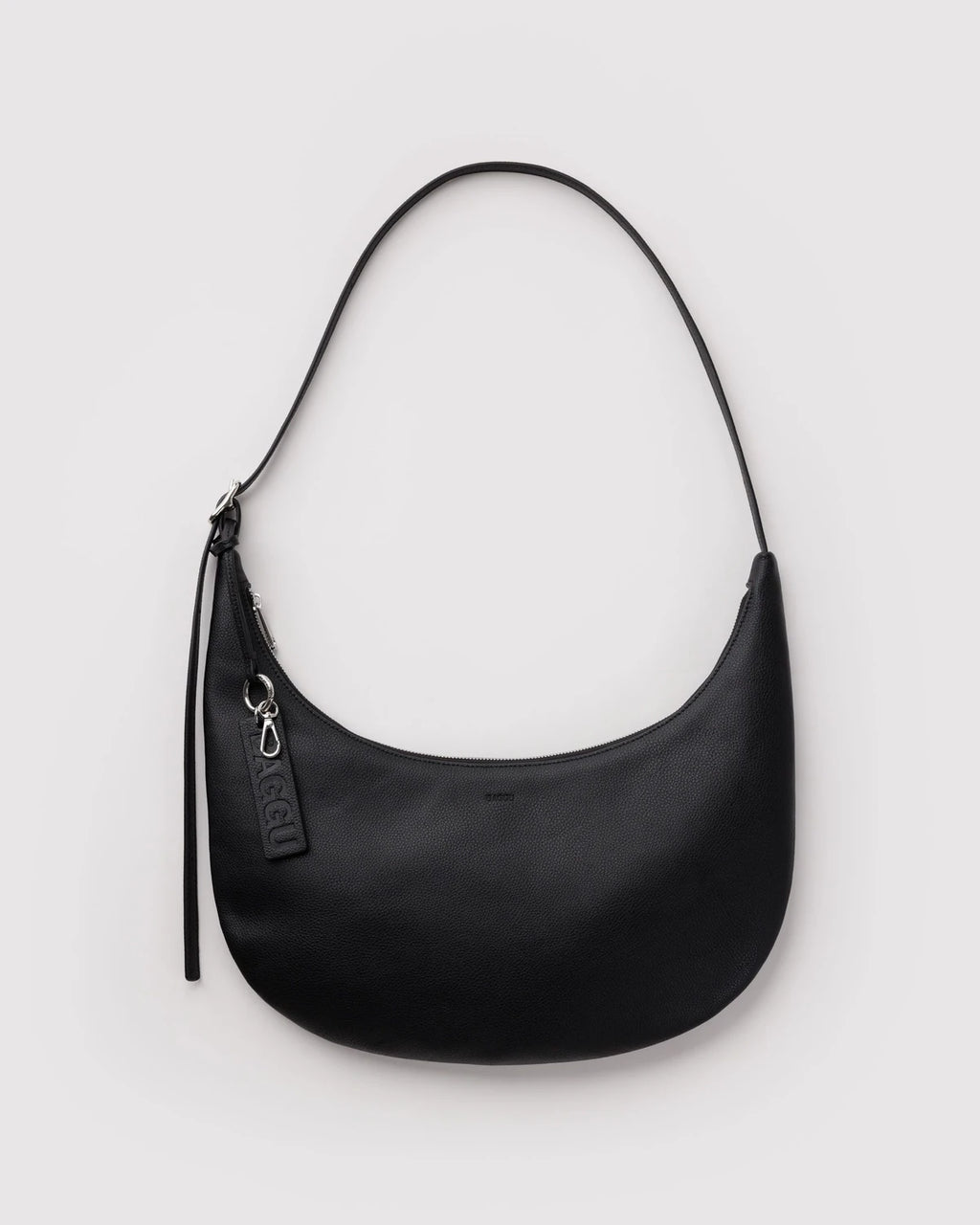 Baggu | Medium Recycled Leather Flat Crescent - Black