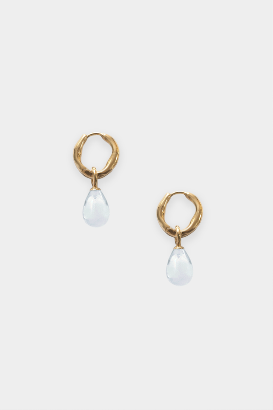 Kara Yoo | Pippa Hoops + Small Drops - Gold & Ice