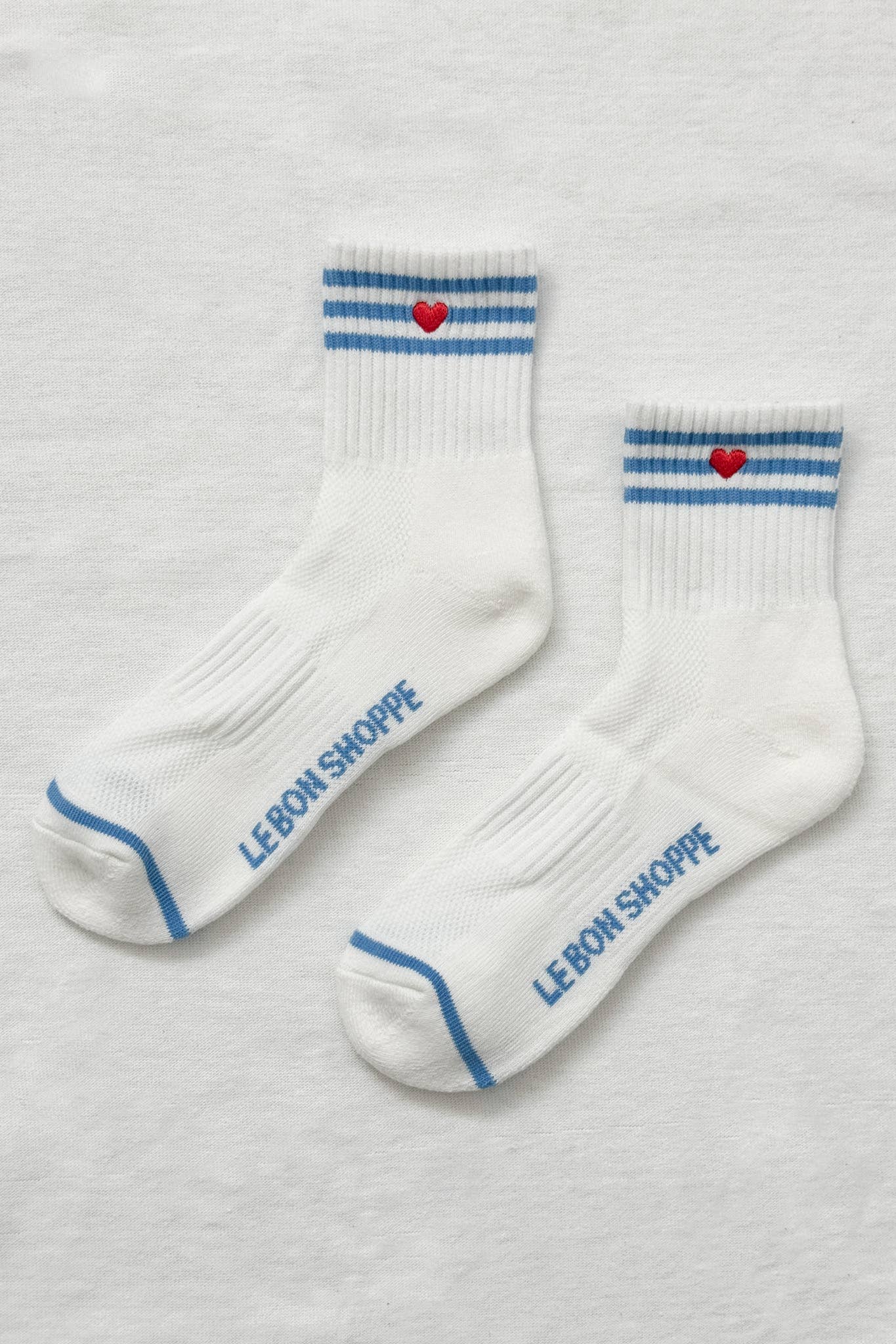 Le Bon Shoppe | Embroidered Girlfriend Socks - Ivory + Heart