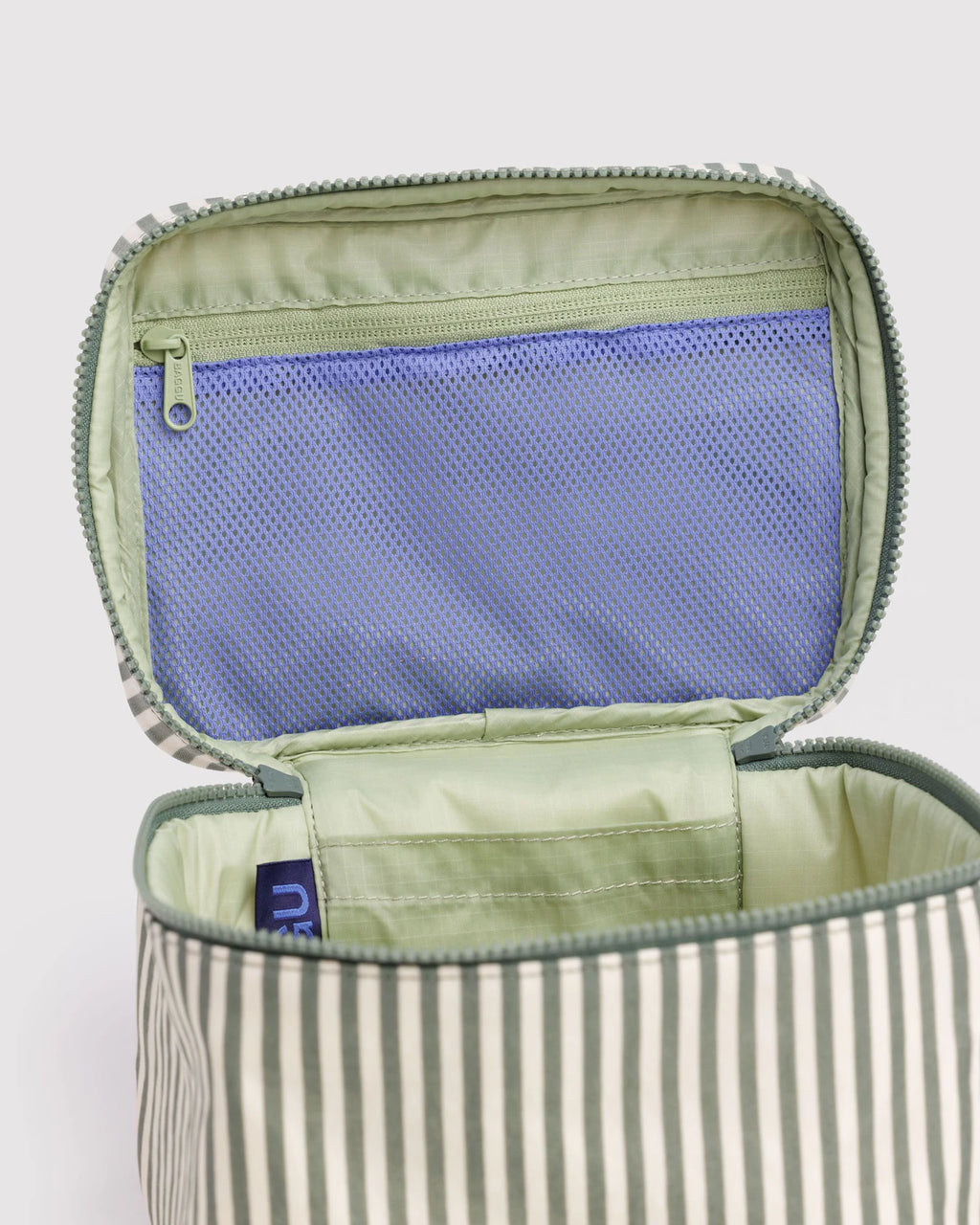 Baggu | Large Cosmetic Case - Sage Stripe