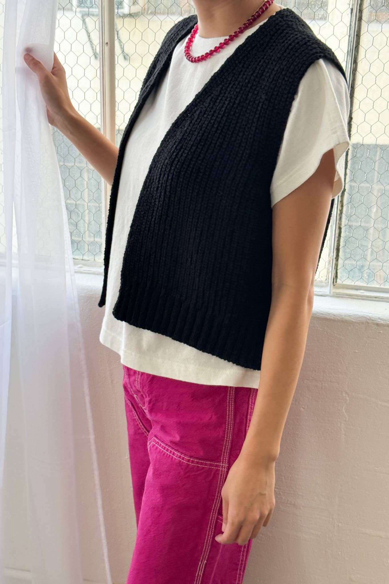 Le Bon Shoppe | Granny Cotton Sweater Vest - Black