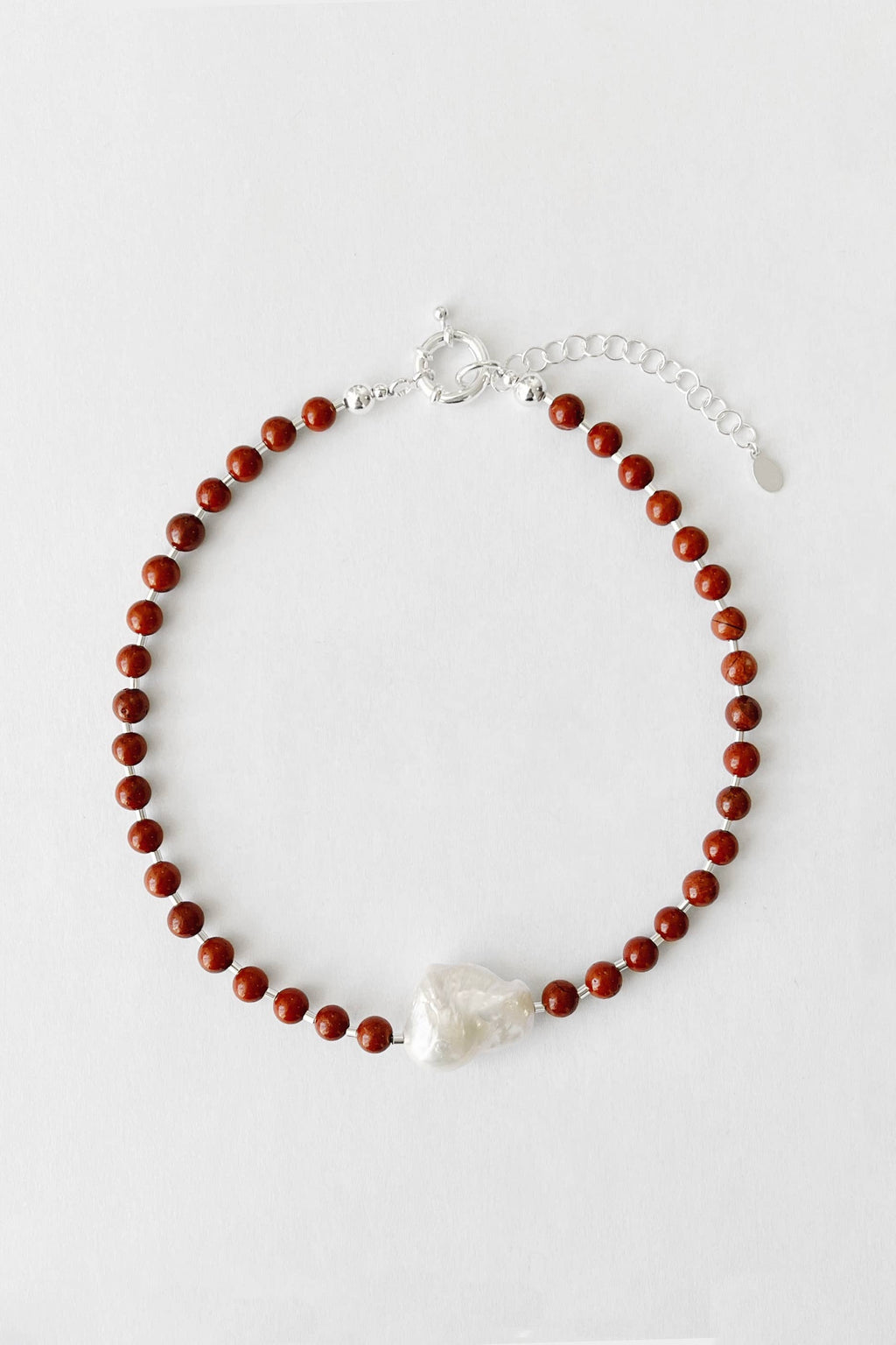 Kara Yoo | Mila II Necklace with Fireball Pearl - Red Jasper