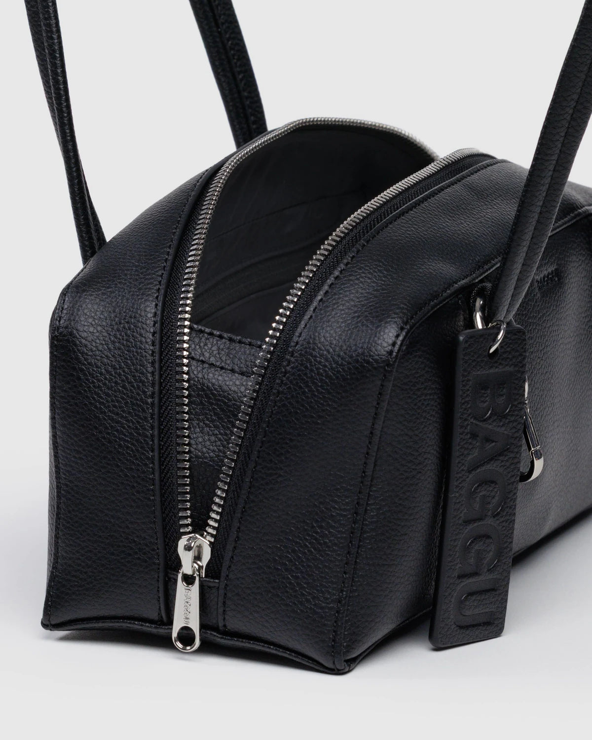 Baggu | Small Recycled Leather Bowler Bag - Black