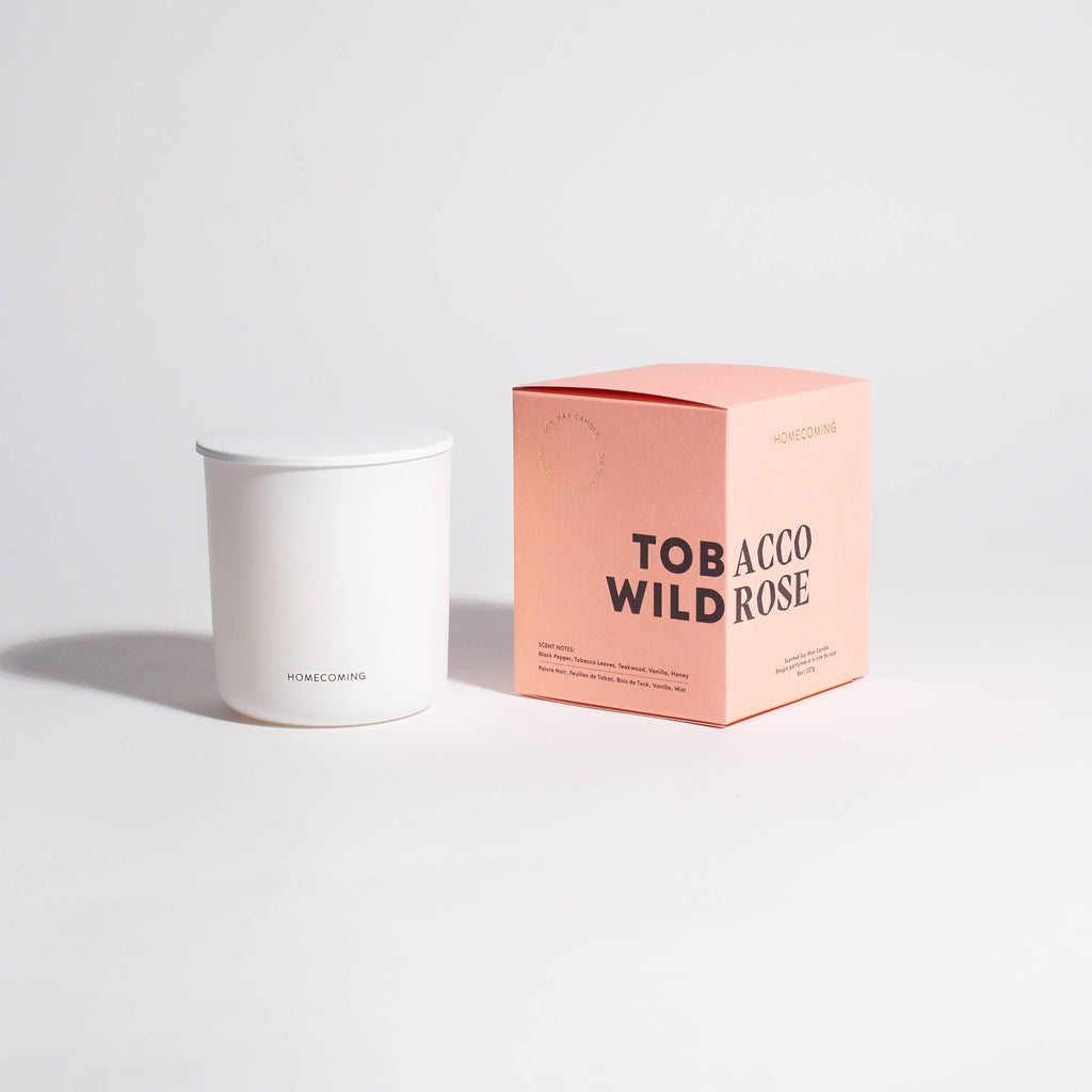Homecoming | Tobacco Wild Rose Soy Wax Candle