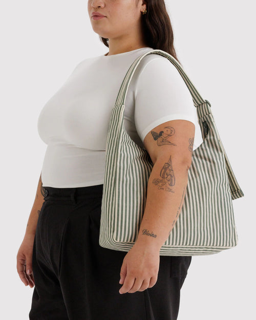 Baggu | Nylon Shoulder Bag - Sage Stripe