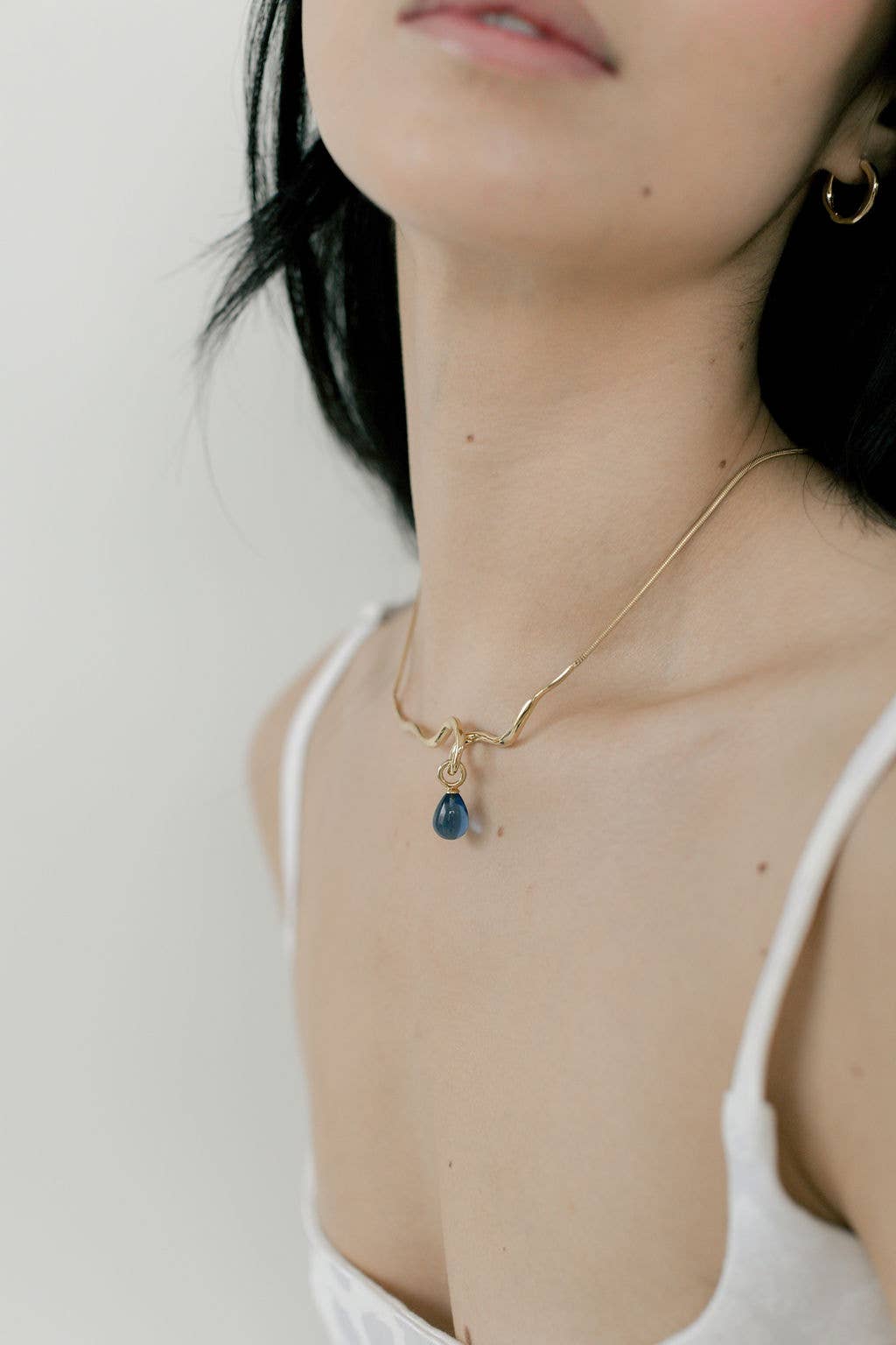Kara Yoo | Maeva Necklace + Small Drop Charm - Gold & Ice