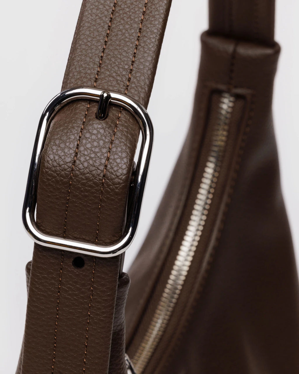 Baggu | Mini Recycled Leather Shoulder Bag - Brown