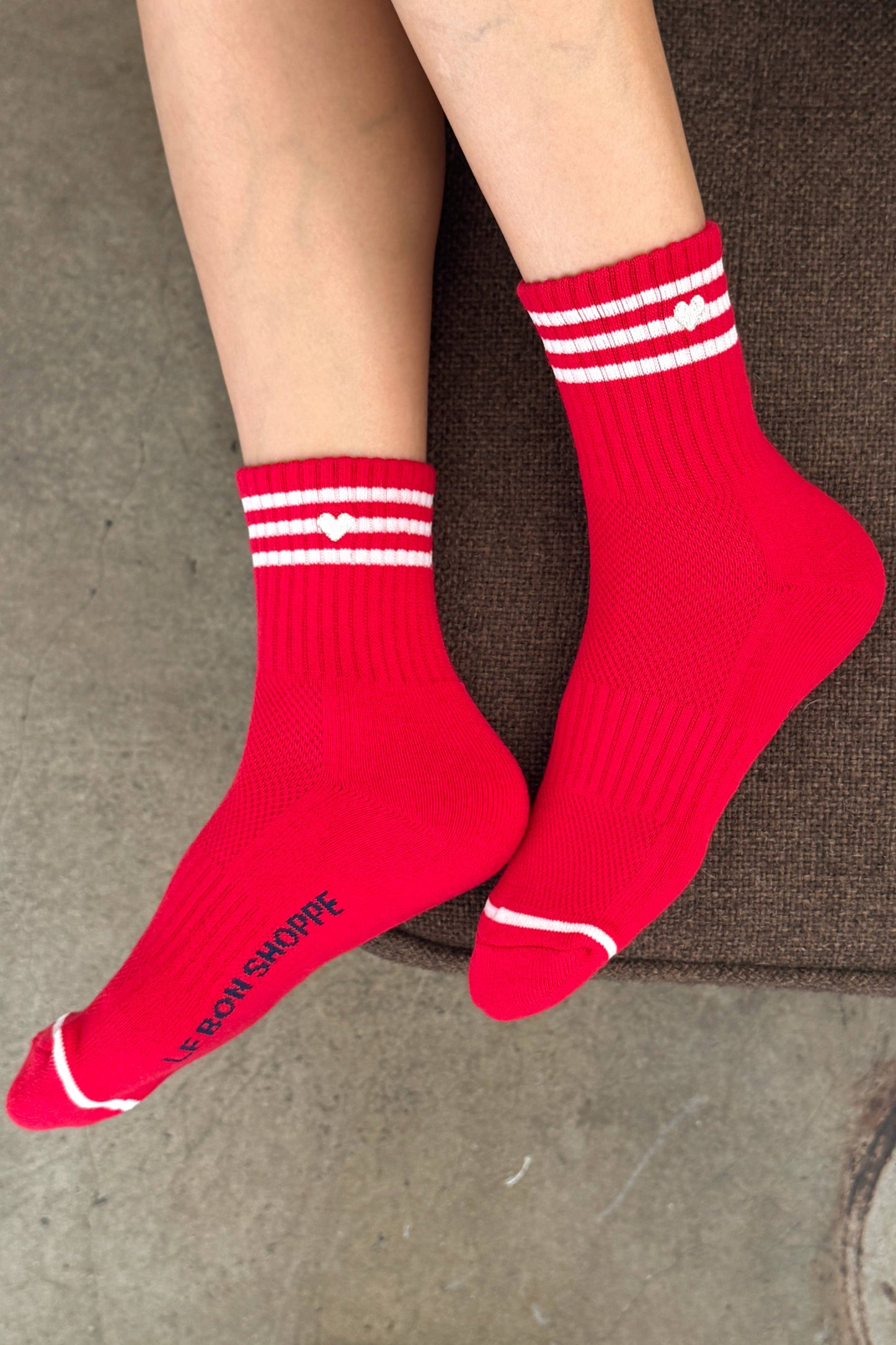 Le Bon Shoppe | Embroidered Girlfriend Socks - Scarlet