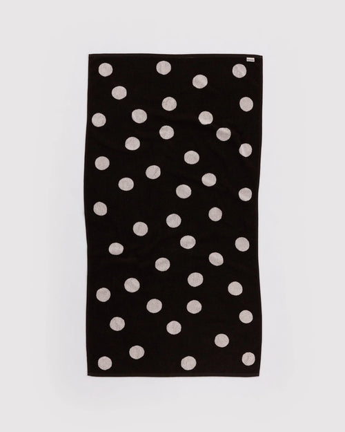 Baggu | Bath Towel - Cream and Black Polka Dot