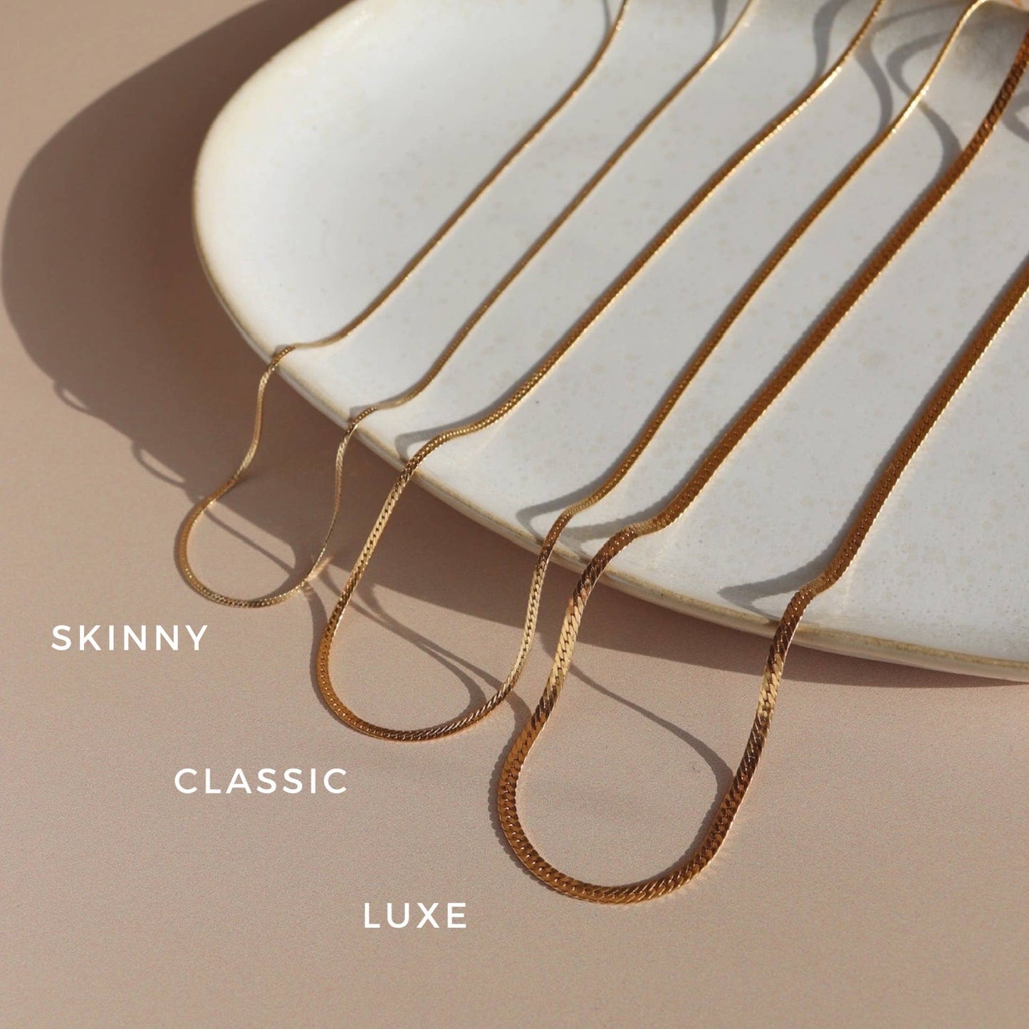 Token Jewelry | Classic Herringbone Chain - 16"