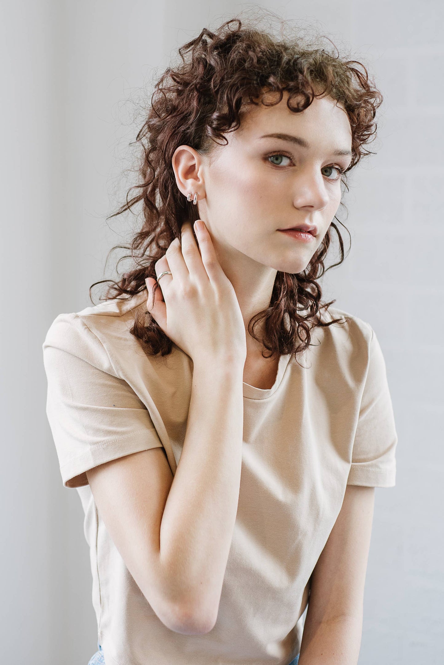 Kara Yoo | Baby Norma Huggie Hoops - Silver