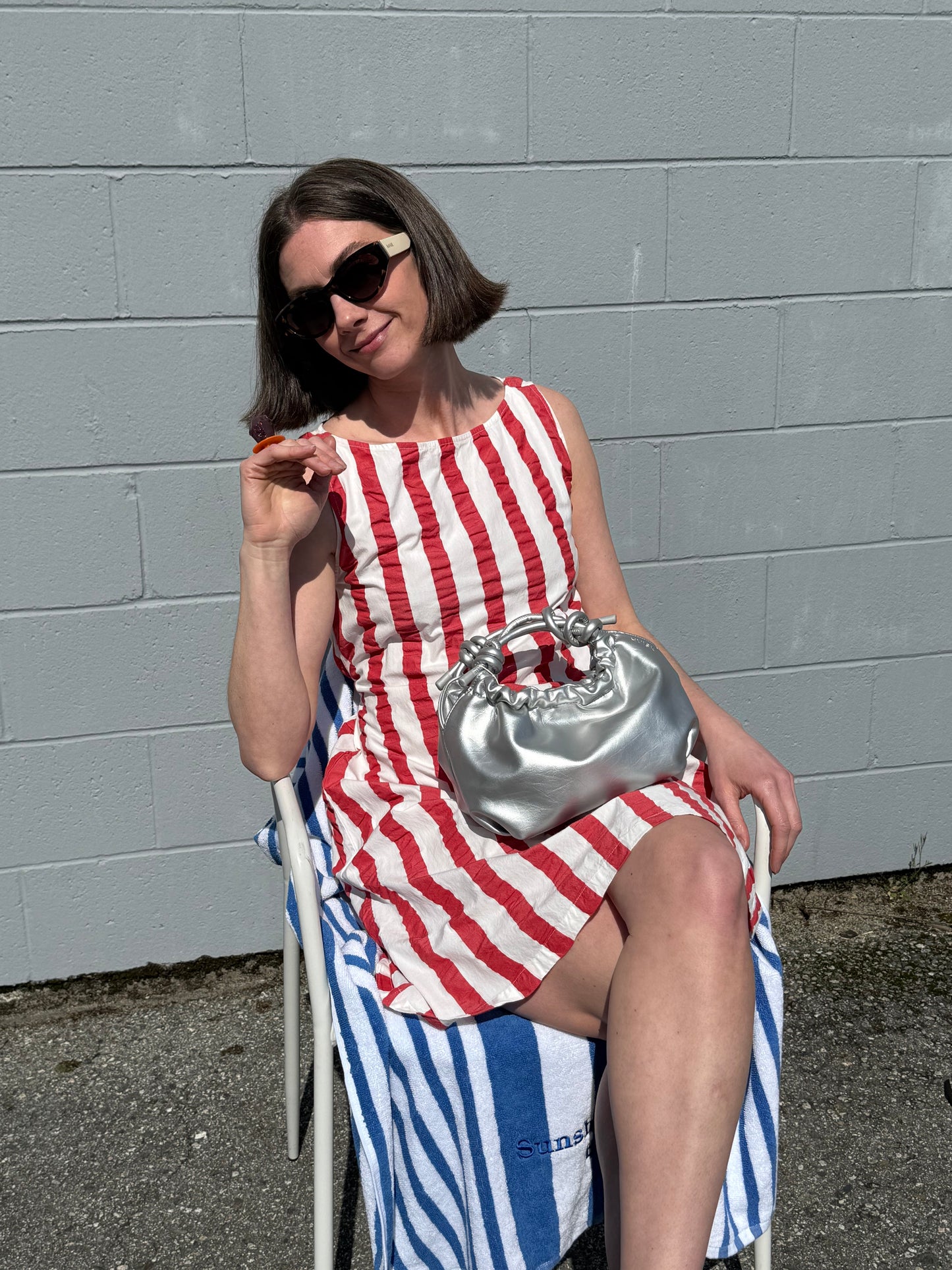 Thinking Mu | Red Stripe  - Cecile Dress