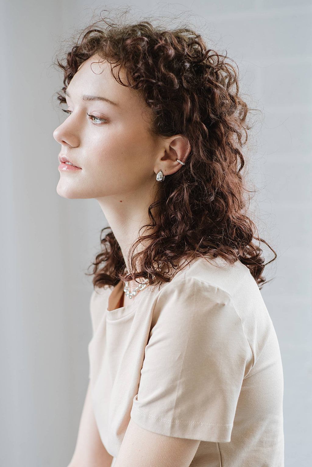 Kara Yoo | Almond Huggie Hoops - Gold