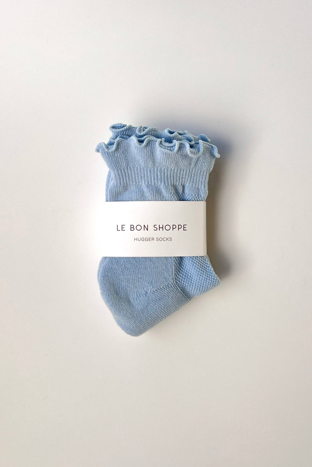 Le Bon Shoppe | Ruffled Hugger Crew Socks - Periwinkle / Red