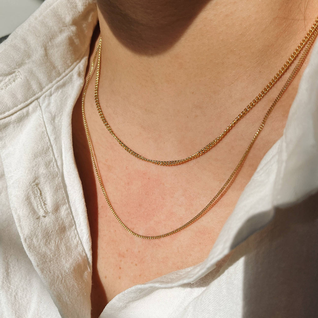 Kara Yoo | Thin Curb Necklace - Gold