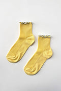 Le Bon Shoppe | The Petite Ruffled Modal Socks - Butter/Baby Blue