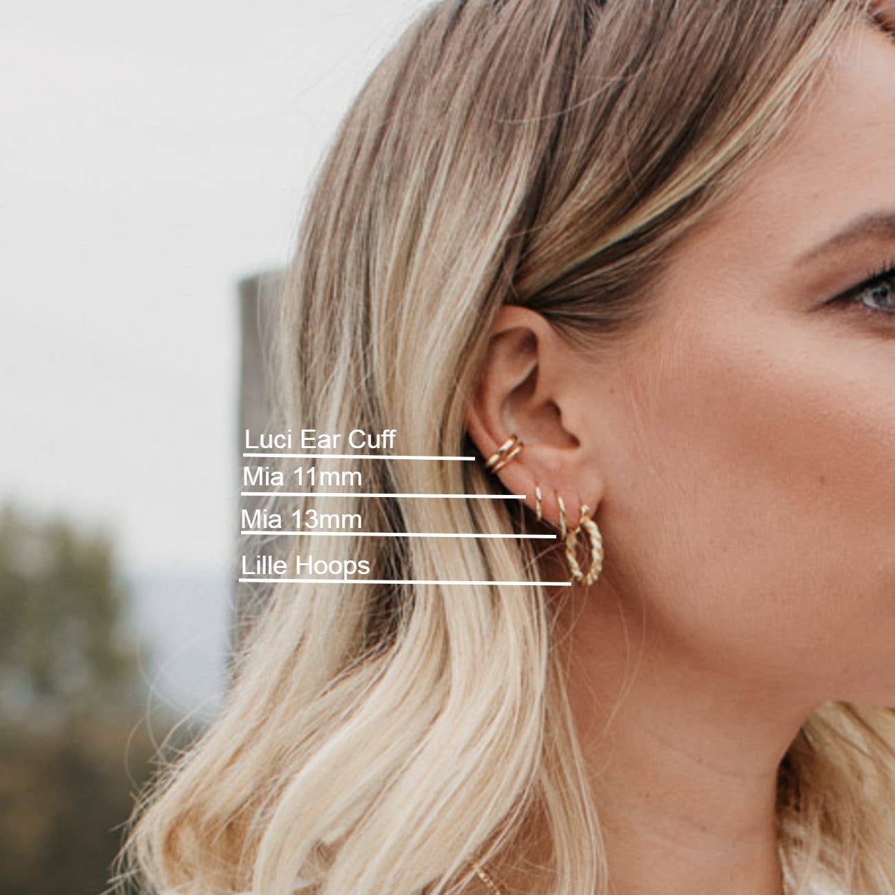 Love Local Jewelry | Mia Hoops 11mm - Gold or Silver