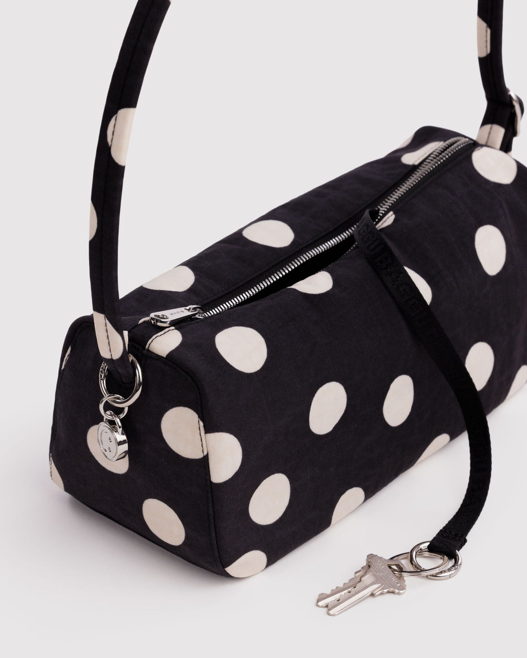 Baggu | Nylon Loaf Bag - Black and Cream Polka Dot
