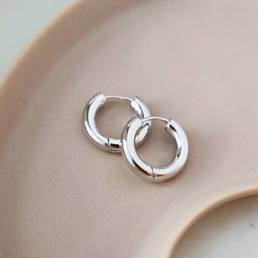 Token Jewelry | Everyday Hoops - White Gold Fill