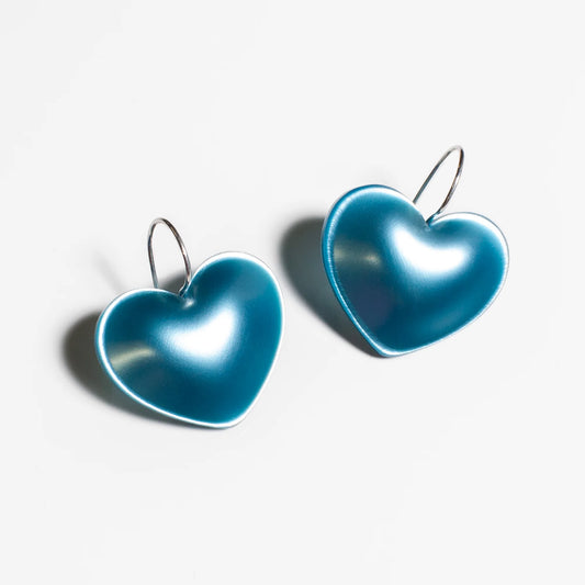 Woll | Puffy Heart Earrings - Blue