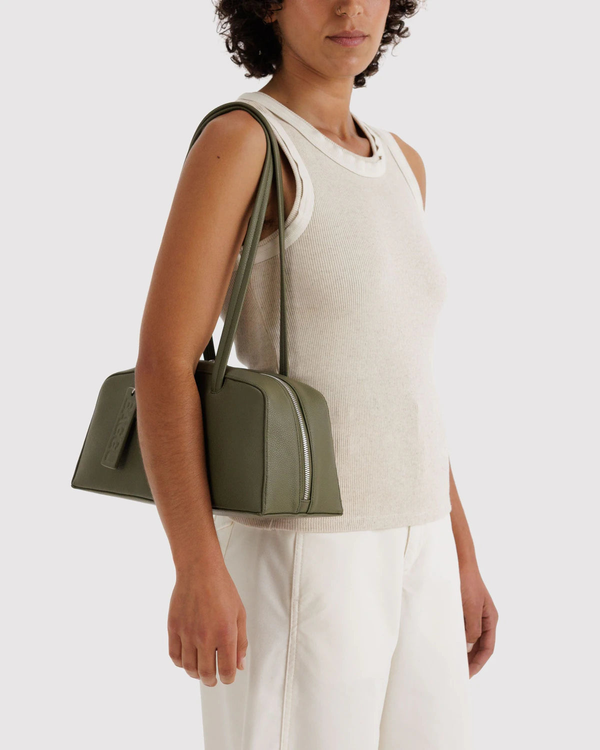 Baggu | Recycled Leather Bowler Bag - Loden