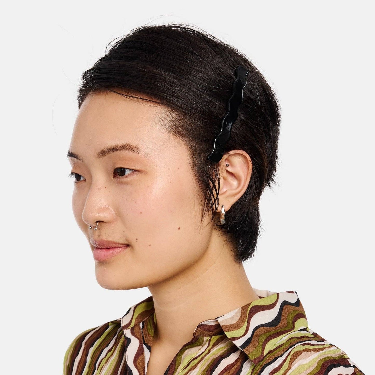 Chunks | Skinny Wave Barrette - Black