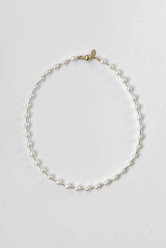 Kara Yoo | Mila Necklace - Pearl + Gold Fill